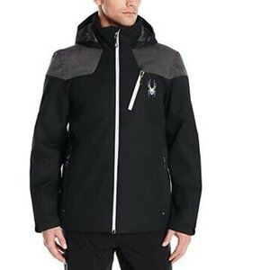 Spyder Vyrse Winter Jacket Black Gray Hooded S